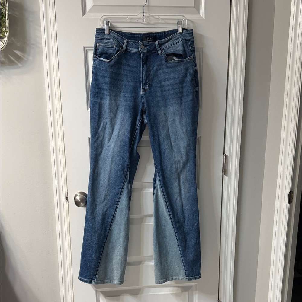 Judy Blue Two-Tone Flare Jeans